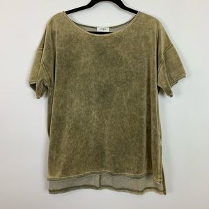 Umgee medium velour hi lo boxy top boho chic